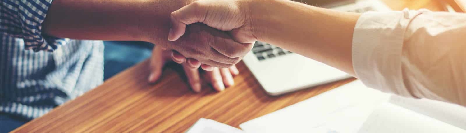 Business People giving a Handshake, making a Deal at work