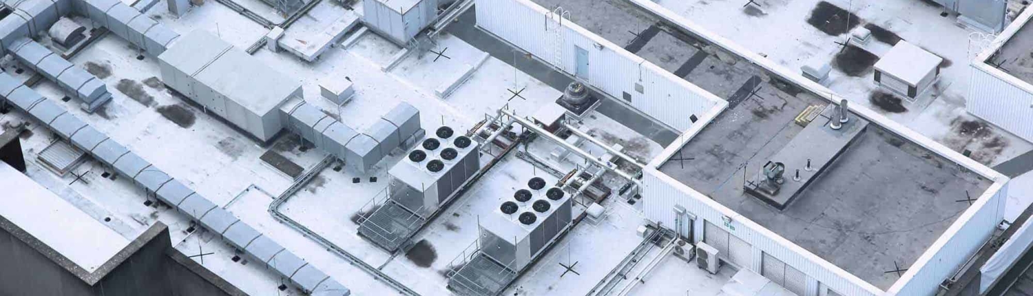 Rooftop aerial view of commercial building