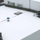 Rooftop with sheet of snow