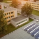 Solar power plant on the school roof
