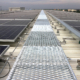 Large commercial roof with solar panels