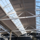 View of a commercial roof from indoors