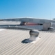 Metal roof on commercial building